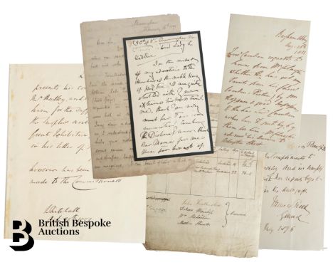 An interesting lot of letters and documents, including one relating to the Royal Navy Volunteers to Newcastle upon Tyne 1797 