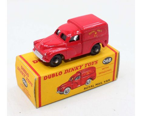 Dublo Dinky Toys No. 068 Royal Mail van comprising red body with black plastic wheels housed in the original card box (M,BNM)