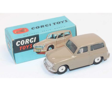 A Corgi Toys No. 206 Hillman Husky in faun colour with spun hubs, near mint to mint condition, comes with crisp box and compl