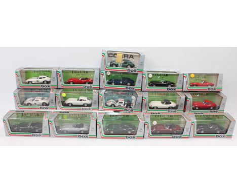 16 various boxed Model Box of Italy 1/43 scale Highspeed Racing and Classic Car diecast models to include Jaguars and Ferrari