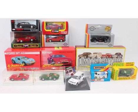 One tray containing a quantity of various mixed modern issue diecast to mainly include classic sports cars and racing interes