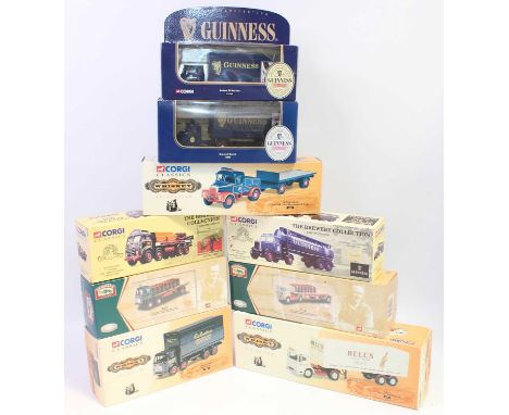 A large group of 9 Corgi Brewery Themed Road Transport Commercial Vehicle in Aprox.1:50th scale as follows: 21303 AEC Ergomat