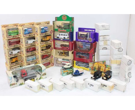 A box of modern Lledo collectables and a few Tonka/Polistil small scale aircraft to include Lledo land speed record cars plus