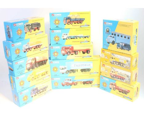 A large group of 14 boxed Corgi Classic Famous Hauliers Road Transport Commercial Vehicles and others in Aprox.1:50th scale a