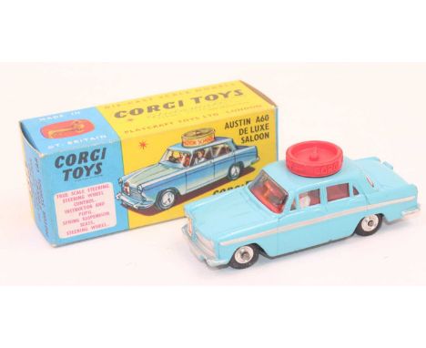 Corgi Toys No.236 Austin A60 Motor School Car in blue in near mint condition (with slight scuff on roof and one chip to a sil