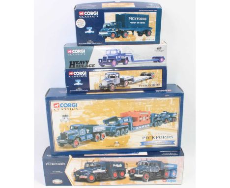 A group of 5 Corgi Classic Heavy Haulage, Road Transport Commercial Vehicle in "Pickfords" livery all in Aprox.1:50th scale a