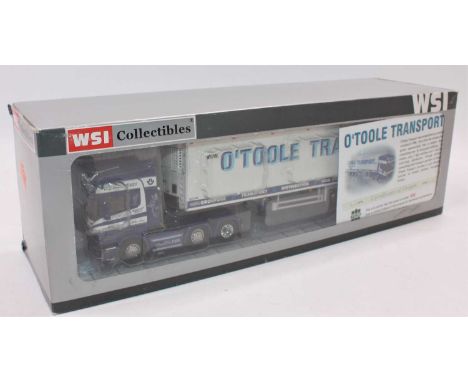 A WSI Collectables model No. 9576 1/50 scale diecast model of an O'Toole Scania R Topline 6x2 with 40ft refrigerated trailer,