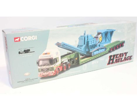 Corgi Road Transport Heavy Haulage Commercial Vehicle in 1:50th scale as follows: CC12002 MAN King Trailer and Crusher load i