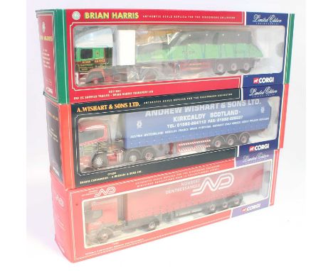 A group of 3 Corgi Road Transport Haulage Commercial Vehicles in 1:50th scale as follows: CC11901 ERF EC sheeted trailer in "