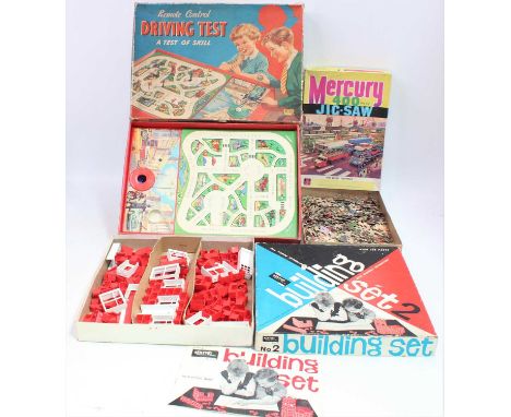 A group of mixed items to include the following: Merit remote control driving test skill game, plus a Mercury "The Busy Highw