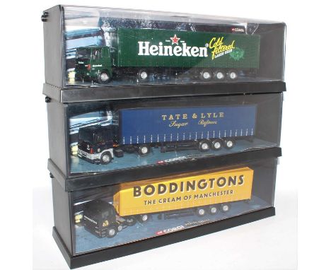 A Corgi Modern Trucks 1/50 scale boxed road transport diecast group to include Ref. No. 75202 Boddingtons ERF curtainside, a 