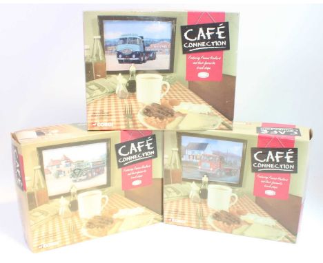 A collection of 3 boxed Corgi Classics 'Cafe Connection' models in approx. 1:50 scale as follows: CC10801 Foden tipper in "Mo