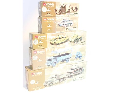 A small group of 5 Corgi Classics Boxed Military Vehicles as follows: 69901 British Army Centurion &amp; Saladin, 55101 Diamo