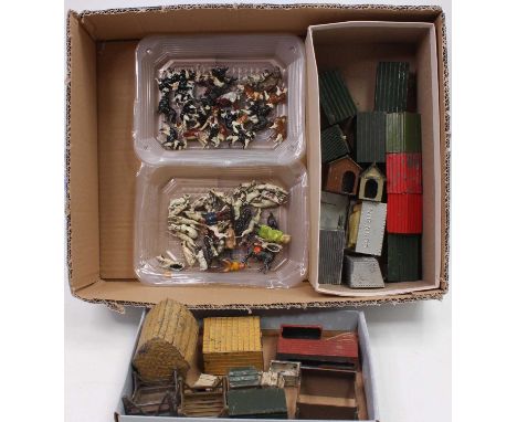 One tray containing an interesting quantity of Britains, F.G. Taylor and similar lead hollowcast farm miniatures and accessor