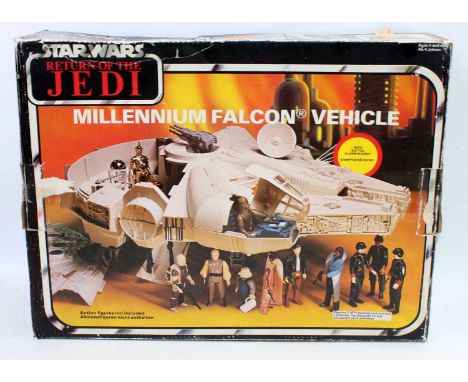 A Star Wars Palitoy Return of the Jedi Millennium Falcon boxed vehicle, appears complete and housed in the original card box 