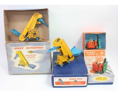 A group of 4 boxed Dinky models as follows: 564 Elevator Loader x2, one is near mint the other is play worn, 14c and a 401 "C