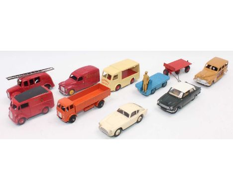 Ten various loose Dinky Toy original and partly repaired diecast vehicles and accessories, examples to include a  No. 250 fir