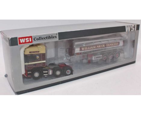 A WSI Collectables model No. 9248 1/50 scale diecast model of a William Nicol tractor unit and powder trailer, housed in the 