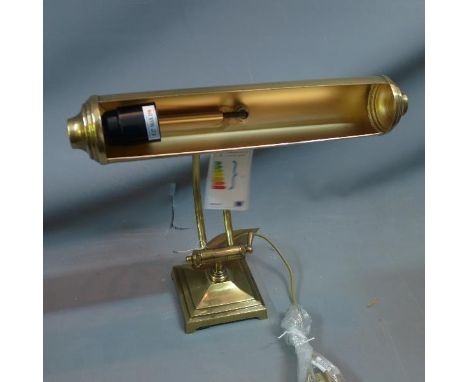 A Contemporary brass bankers lamp 