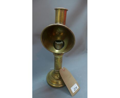 A Campaign brass oil lamp. 