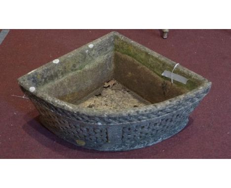 A Cotswold Studios Ltd corner stone planter, H. 26 W. 62 D. 46cm 