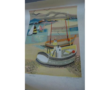 Georges Lambert (20th century British School), a coastal scene, lithograph, signed in pencil and numbered, 75 x 56cm 