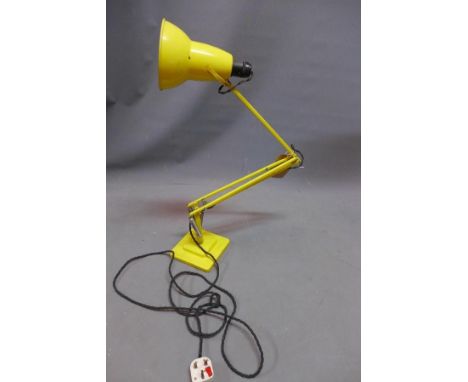 A yellow Herbert Terry anglepoise lamp, stamped 