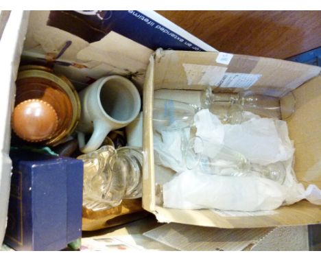 Box of mixed ceramics and glass including Sylvac and Worcester