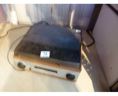 Stereo record player radio lacking speakers