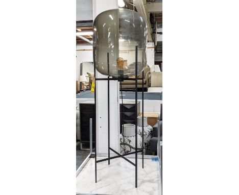 FLOOR LAMP, 140cm H glass bubble design on stand. 