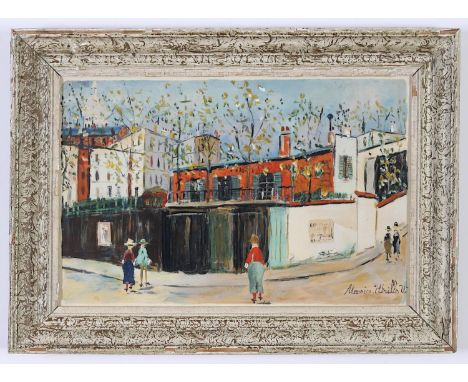 MAURICE UTRILLO, Sur La Route de Village, lithograph with pochoir on wove paper, signed in the plate, suite: Douze Contmporai