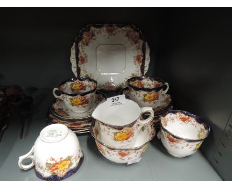 A vintage part tea service by Crown bone china