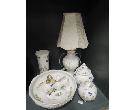 A selection of vintage ceramics by Aynsley including table lamp