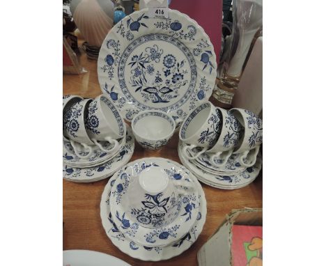 A vintage par tea service blue and white pattern