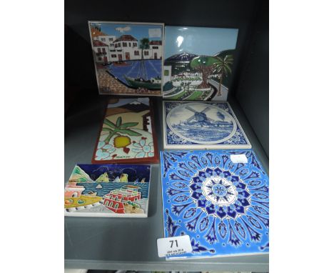 A selection of vintage and modern ceramic tiles