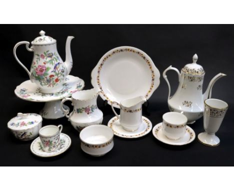 An Aynsley Pembroke 28 piece coffee service, a Royal Kent Golden Glory 36 piece tea service, and an M &amp; S gilt ten piece 