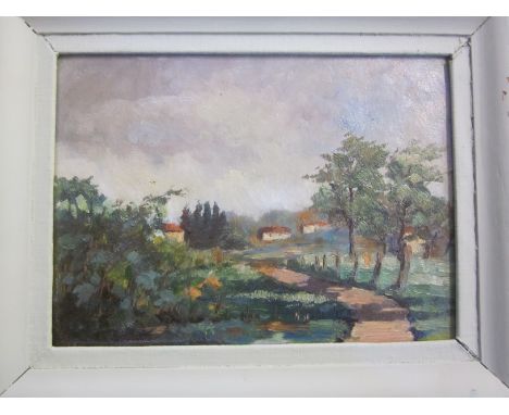 A modern 20th Century print, loose in cardboard, a limited edition print by Kenneth Leech, Modern oils and other items 