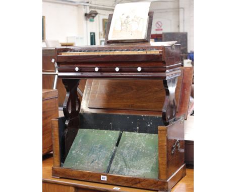 A rosewood cased travelling harmonium by Imhof & Mukle