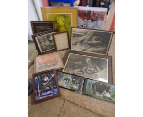 collection of framed prints 