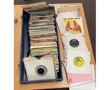 Large selection of assorted 45s includes Red Light, Black Lace, UB40 etc 