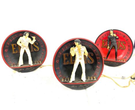 Three Enterprises, Inc - Elvis Presley 3 D Light up plates to include Elvis in the spotlight ' On stage in Hawaii', 'Madison 