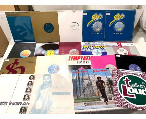 Large selection of 12 inch dance, R&amp;B and soul record singles to include Talking Loud, James Ingram, Bob Marley etc 