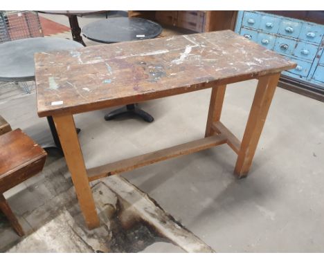 * solid/heavy tall work/artists bench. 1170w x 580d x 850h