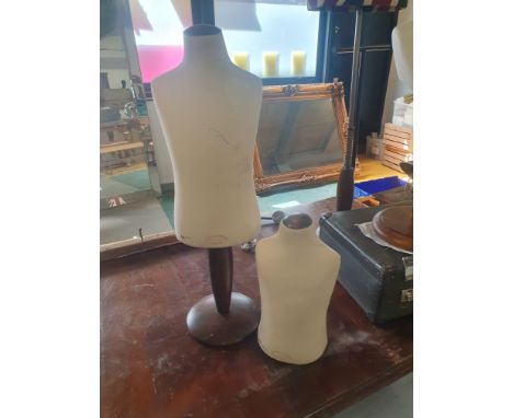 * 2 x childrens upper body fabric mannequins, 1 with stand