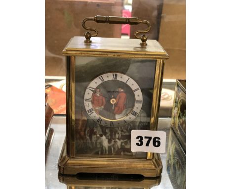 SWISS ACCTIM HUNSTMAN AND HOUNDS CARRIAGE CLOCK
