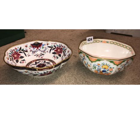 ROYAL WORCESTER OCTAGONAL PANELLED  BOWL AND A ROYAL WORCESTER PRINCE REGENT BOWL