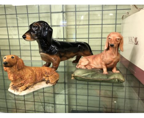 BESWICK DASCHUND, COOPER CRAFT DASCHUND MODEL FIGURES, CAPO DI  MONTE DASCHUND AND OTHER  DASCHUND FIGURES