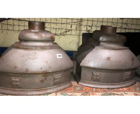 THREE CAST METAL GUTTERING HOPPER SECTIONS