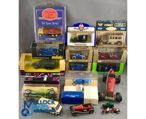 Diecast Model Car Collection, to include boxed examples of Solido Bugatti 88, Soldio half-track No.6069, Brumm scale models B