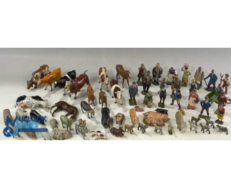 Britains Johillco FGT &amp; Son Lead Farm Figures, Toys and Accessories, a large collection with farm figures, cows, bulls, c